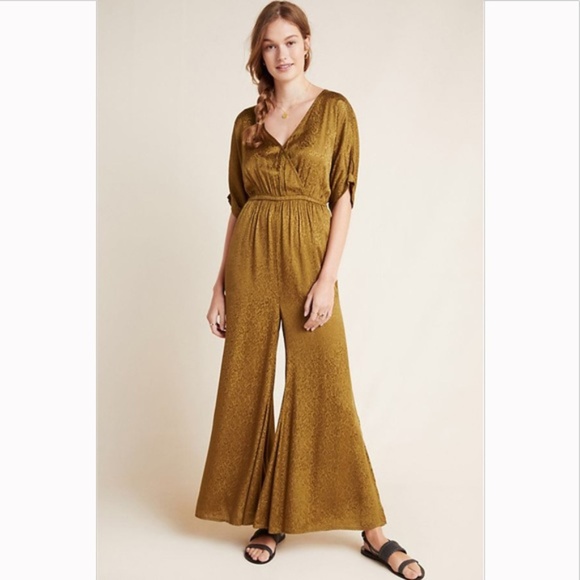 Anthropologie Pants - Anthropologie Animal Jacquard Jumpsuit in MOSS NWT M